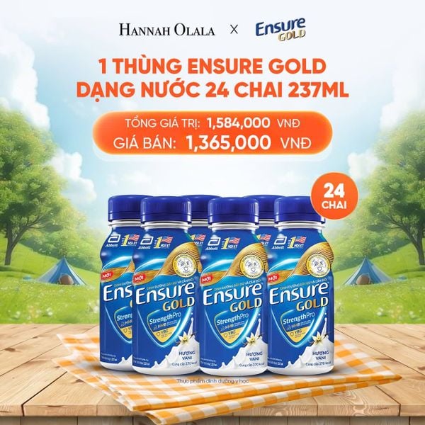 DEAL 12: 1 THÙNG ENSURE GOLD DẠNG NƯỚC 24 CHAI 237ML 