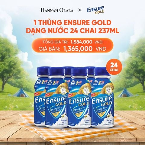  DEAL 12: 1 THÙNG ENSURE GOLD DẠNG NƯỚC 24 CHAI 237ML 