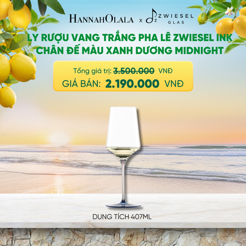  LY RƯỢU VANG PHA LÊ ZWIESEL INK CHÂN ĐẾ MÀU XANH DƯƠNG MIDNIGHT - A2175 