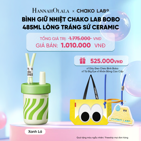 BÌNH GIỮ NHIỆT CHAKO LAB BOBO 485ML LÒNG TRÁNG SỨ CERAMIC 
