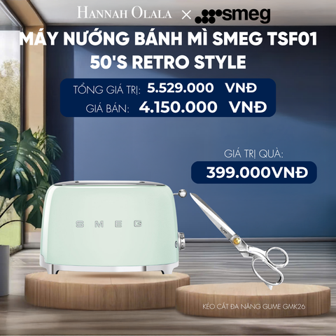 MÁY NƯỚNG BÁNH MÌ SMEG TSF01 50'S RETRO STYLE 