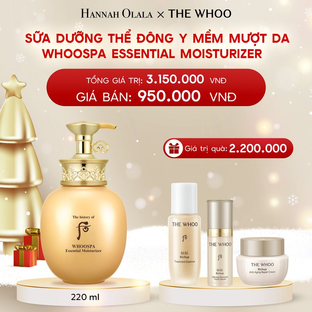  A357_DEAL 23: SỮA DƯỠNG THỂ ĐÔNG Y MỀM MƯỢT DA THE HISTORY OF WHOO WHOOSPA MOISTURIZER 220ML 