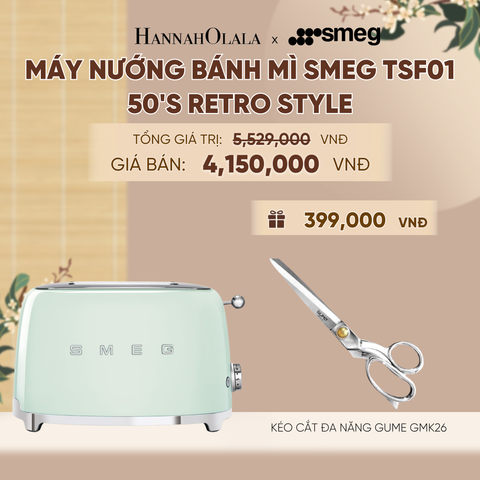  MÁY NƯỚNG BÁNH MÌ SMEG TSF01 50'S RETRO STYLE - A2289 
