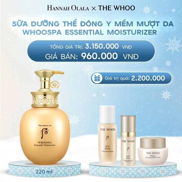  DEAL 23: SỮA DƯỠNG THỂ ĐÔNG Y MỀM MƯỢT DA THE HISTORY OF WHOO WHOOSPA MOISTURIZER 220ML 