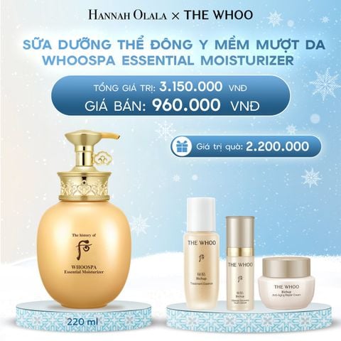  DEAL 23: SỮA DƯỠNG THỂ ĐÔNG Y MỀM MƯỢT DA THE HISTORY OF WHOO WHOOSPA MOISTURIZER 220ML 