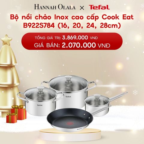  A1168_DEAL 11: BỘ NỒI CHẢO INOX CAO CẤP COOK EAT B922S784 (16, 20, 24, 28CM) 