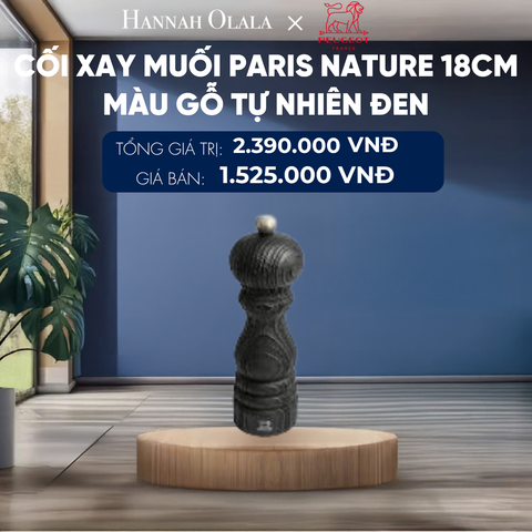  CỐI XAY MUỐI PARIS NATURE 18CM MÀU GỖ TỰ NHIÊN ĐEN 