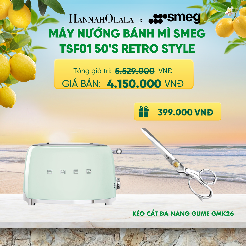  MÁY NƯỚNG BÁNH MÌ SMEG TSF01 50'S RETRO STYLE - A2139 