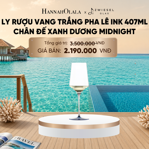  LY RƯỢU VANG PHA LÊ ZWIESEL INK CHÂN ĐẾ MÀU XANH DƯƠNG MIDNIGHT_ D1012 