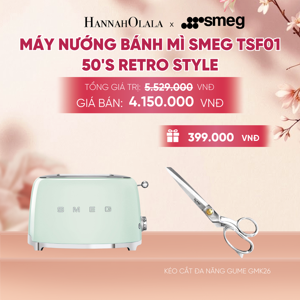  MÁY NƯỚNG BÁNH MÌ SMEG TSF01 50'S RETRO STYLE - A1959 