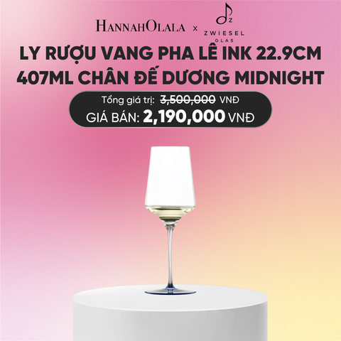  LY RƯỢU VANG PHA LÊ ZWIESEL INK CHÂN ĐẾ MÀU XANH DƯƠNG MIDNIGHT 
