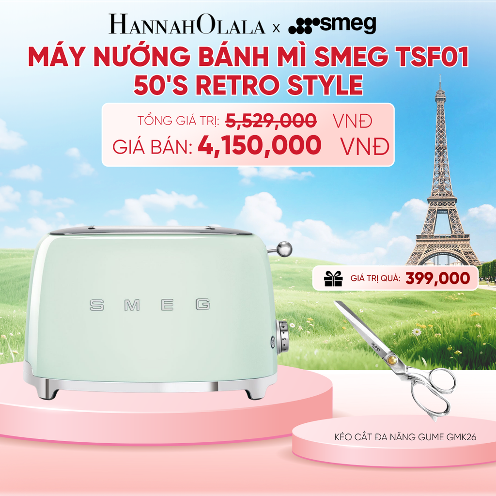  MÁY NƯỚNG BÁNH MÌ SMEG TSF01 50'S RETRO STYLE - B168 