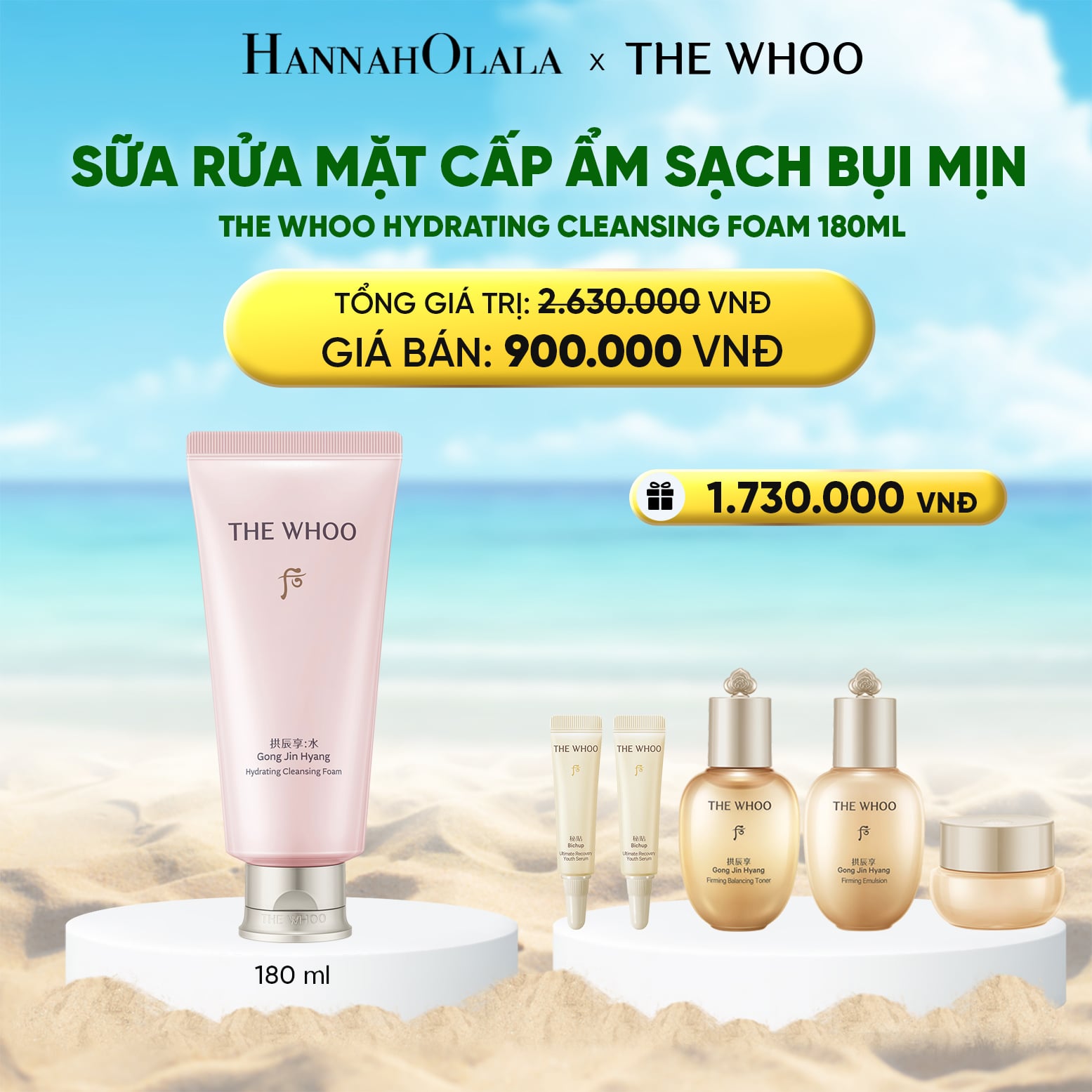 Sữa Rửa Mặt The Face Shop Gongjinhyang Hydrating Cleansing Foam 180ml