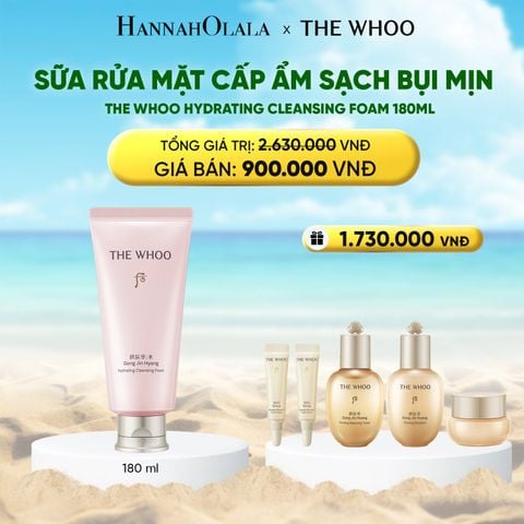  A158_DEAL 23: SỮA RỬA MẶT CẤP ẨM SẠCH BỤI MỊN THE WHOO GONGJINHYANG HYDRATING CLEANSING FOAM 180ML 