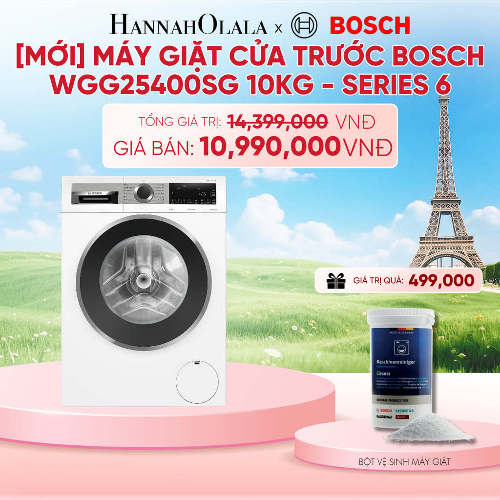  [MỚI] MÁY GIẶT CỬA TRƯỚC BOSCH WGG25400SG 10KG - SERIES 6 - B204 