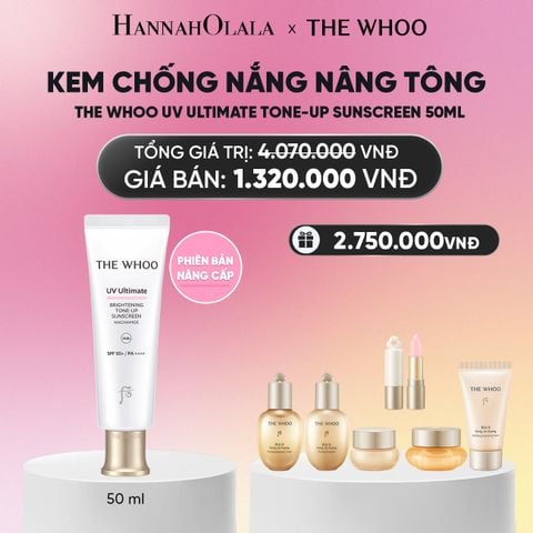  PHIÊN BẢN NÂNG CẤP - BỘ KEM CHỐNG NẮNG NÂNG TÔNG THE WHOO UV ULTIMATE BRIGHTENING TONE-UP SUNSCREEN 50ML_ A176 BK 