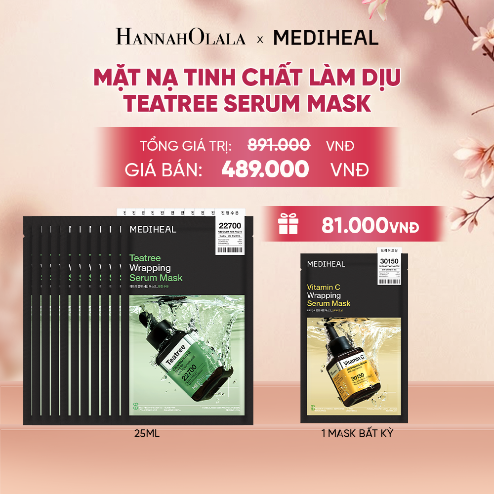  MEDIHEAL MẶT NẠ WRAPPING SERUM MASK 25ML (COMBO 10 MIẾNG) BẤT KỲ - A574 