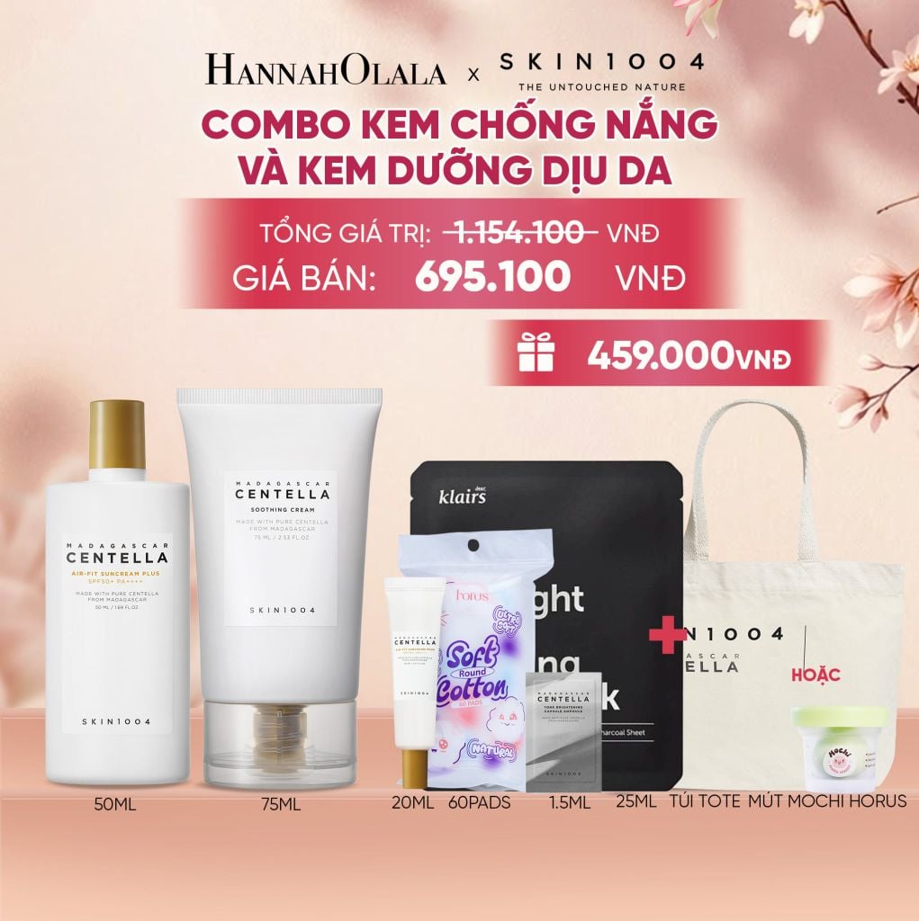  COMBO 01 PCS SKIN1004 KEM DƯỠNG MADAGASCAR CENTELLA SOOTHING CREAM 75ML + 01 PCS SKIN1004 KEM CHỐNG NẮNG ADAGASCAR CENTELLA AIR-FIT SUNCREAM PLUS 50ML - A516 