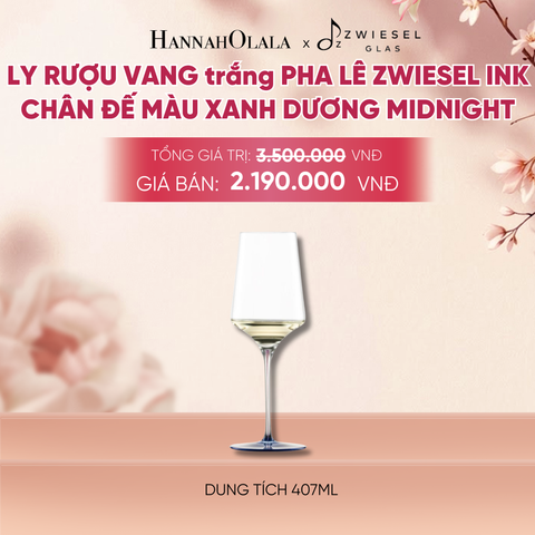  LY RƯỢU VANG PHA LÊ ZWIESEL INK CHÂN ĐẾ MÀU XANH DƯƠNG MIDNIGHT - A843 
