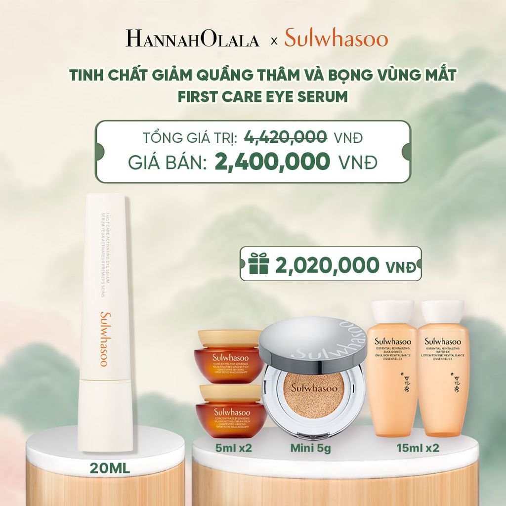  TINH CHẤT GIẢM QUẦNG THÂM VÀ BỌNG VÙNG MẮT SULWHASOO FIRST CARE ACTIVATING EYE SERUM 20ML - A1716 