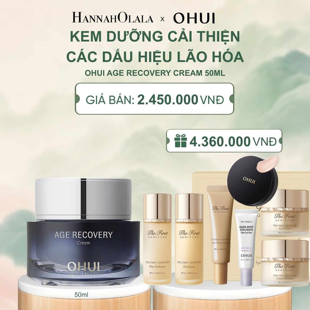  MỚI - KEM DƯỠNG CẢI THIỆN CÁC DẤU HIỆU LÃO HÓA OHUI AGE RECOVERY CREAM 50ML - A1020 