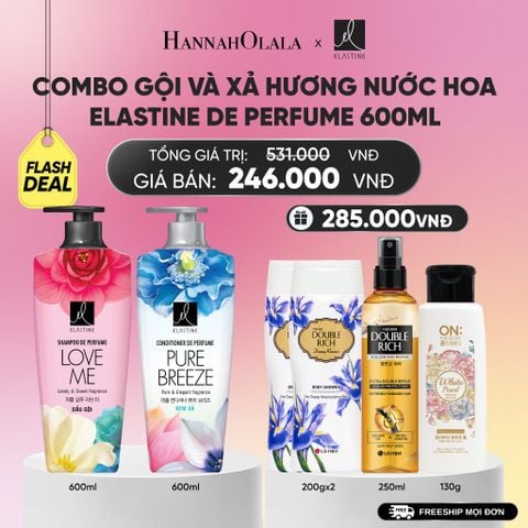  COMBO 02 DẦU GỘI & XẢ ELASTINE DE PERFUME HƯƠNG NƯỚC HOA 600ML_A1664 