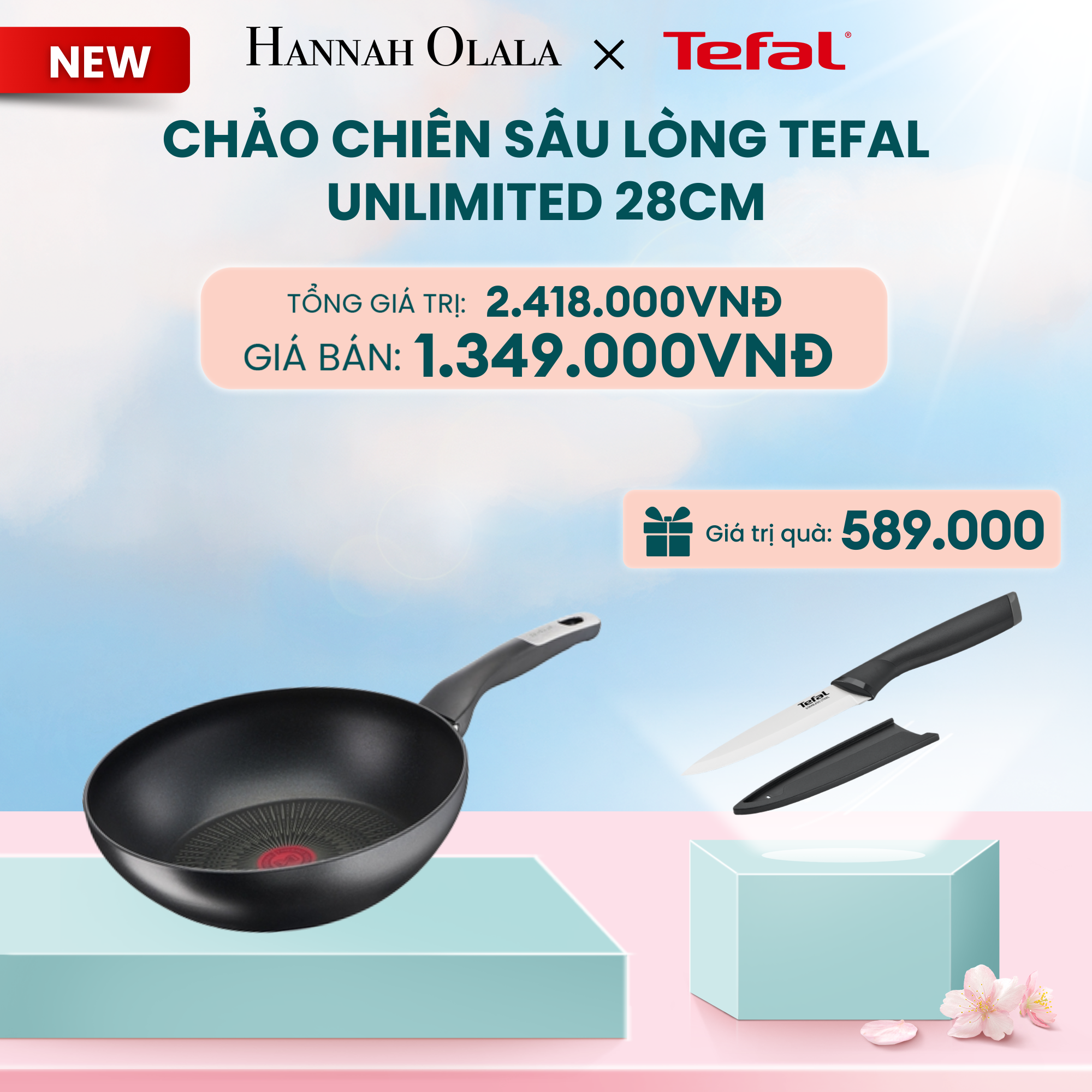  DEAL 19: CHẢO CHIÊN SÂU LÒNG TEFAL UNLIMITED 28CM 
