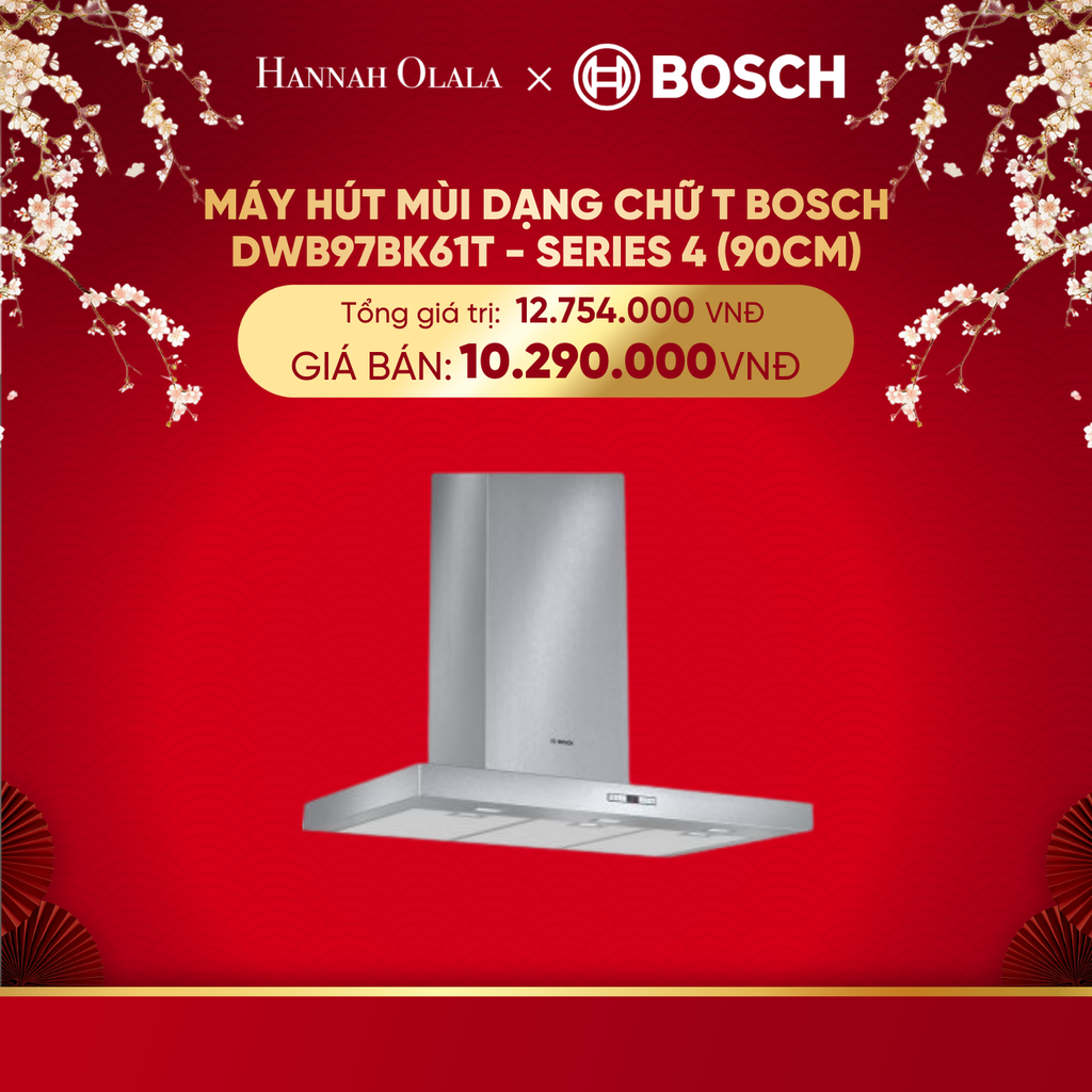  DEAL 24: MÁY HÚT MÙI DẠNG CHỮ T BOSCH DWB97BK61T - SERIES 4 (90CM) 