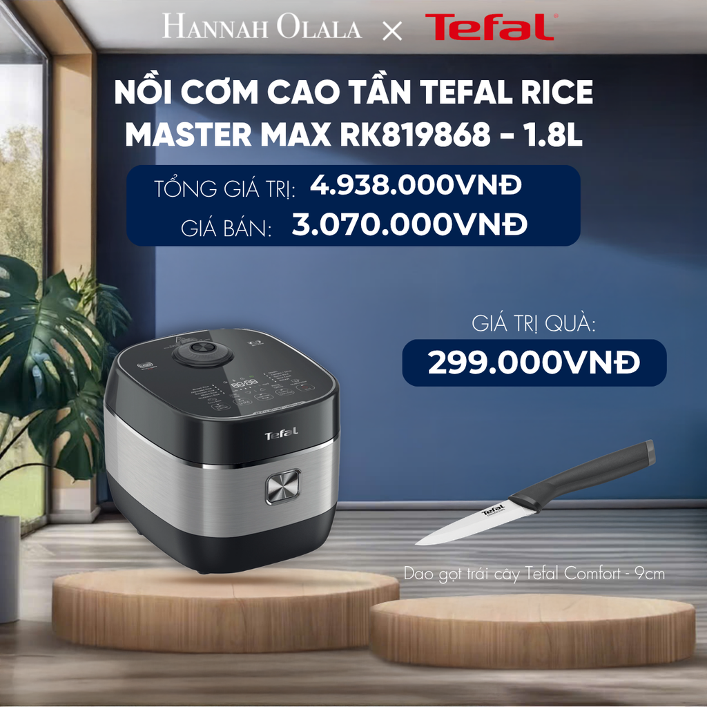  NỒI CƠM CAO TẦN TEFAL RICE MASTER MAX RK819868 -1.8L 