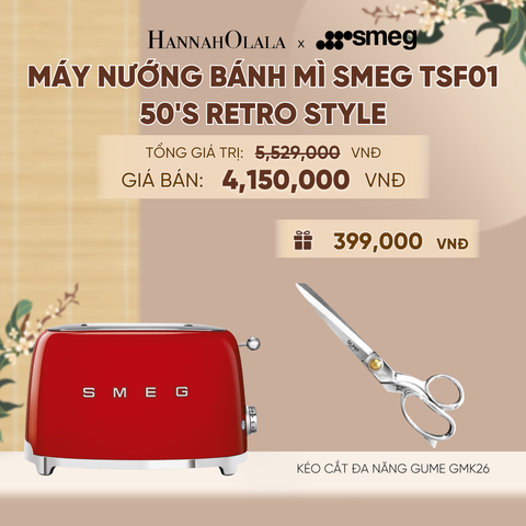 MÁY NƯỚNG BÁNH MÌ SMEG TSF01 50'S RETRO STYLE - A2290 