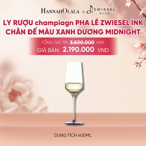  LY RƯỢU VANG PHA LÊ ZWIESEL INK CHÂN ĐẾ MÀU XANH DƯƠNG MIDNIGHT - A843 