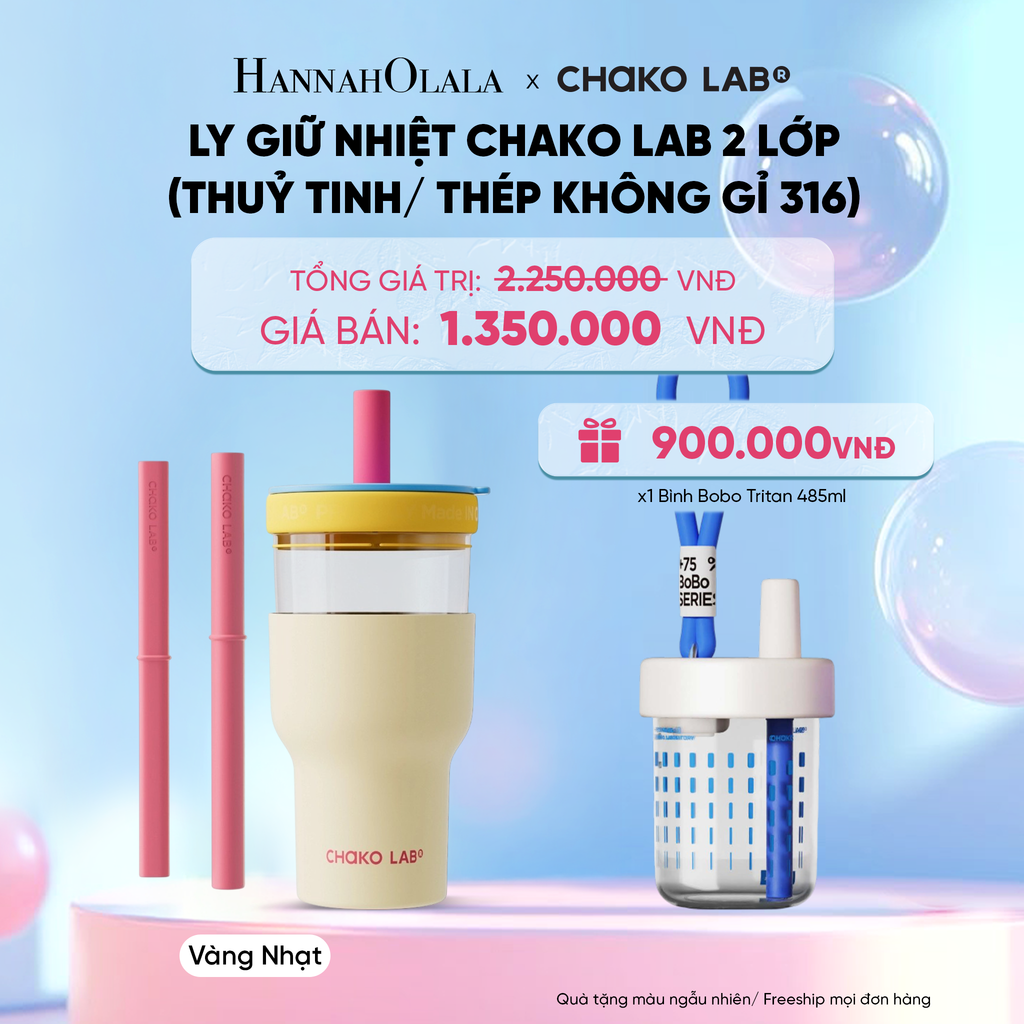  LY GIỮ NHIỆT CHAKO LAB 2 LỚP (THUỶ TINH/ THÉP KHÔNG GỈ 316) 