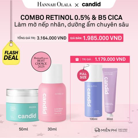  RETINOL 0.5 & B5 CICA BỘ ĐÔI LÀM MỜ NẾP NHĂN VÀ DƯỠNG ẨM PHỤC HỒI CHUYÊN SÂU - DEAL 24 