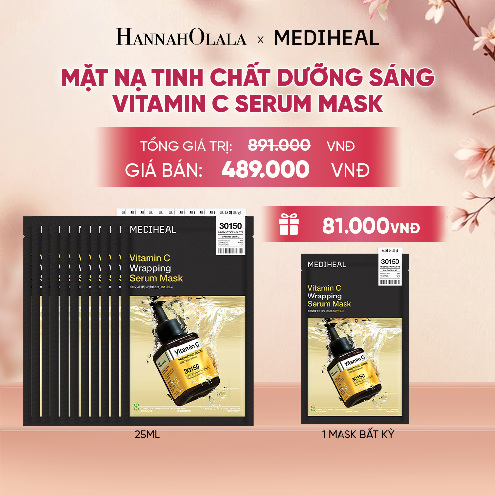  MEDIHEAL MẶT NẠ WRAPPING SERUM MASK 25ML (COMBO 10 MIẾNG) BẤT KỲ - A574 