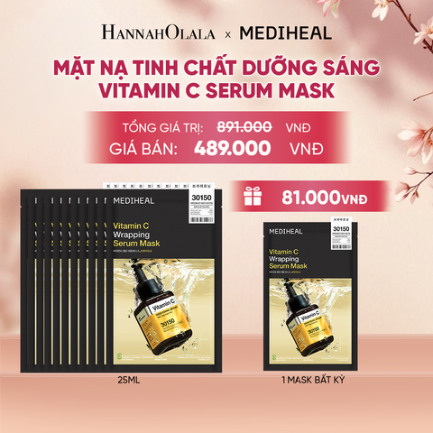  MEDIHEAL MẶT NẠ WRAPPING SERUM MASK 25ML (COMBO 10 MIẾNG) BẤT KỲ - A574 