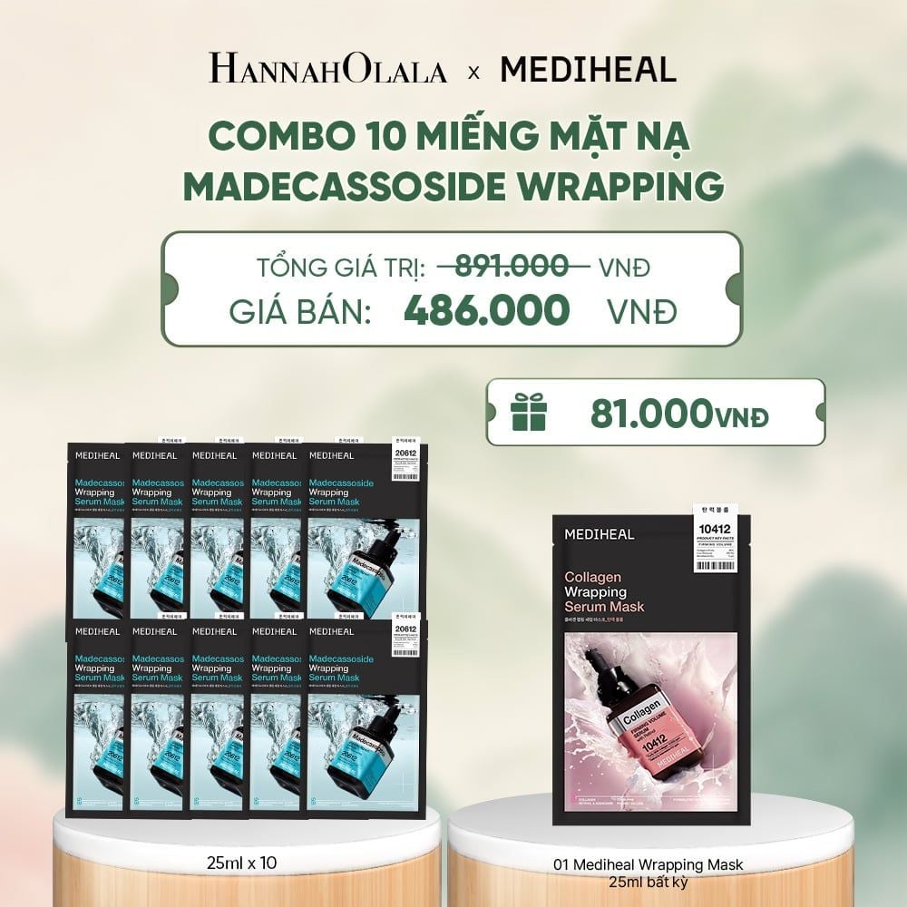  MEDIHEAL MẶT NẠ WRAPPING SERUM MASK 25ML (COMBO 10 MIẾNG) BẤT KỲ - A1478 