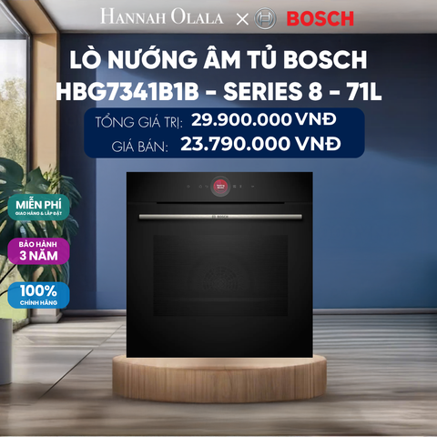  LÒ NƯỚNG ÂM TỦ BOSCH HBG7341B1B - SERIES 8 - 71L 