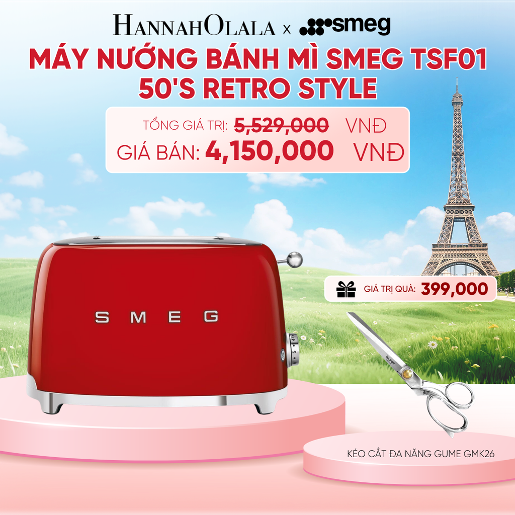  MÁY NƯỚNG BÁNH MÌ SMEG TSF01 50'S RETRO STYLE - B168 