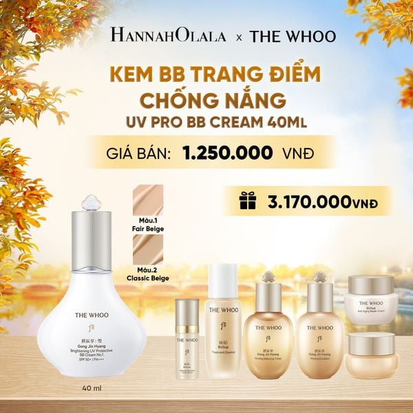  KEM BB TRANG ĐIỂM CHỐNG NẮNG WHOO GONGJINHYANG BRIGHT UV PRO BB CREAM 40ML - E2126 