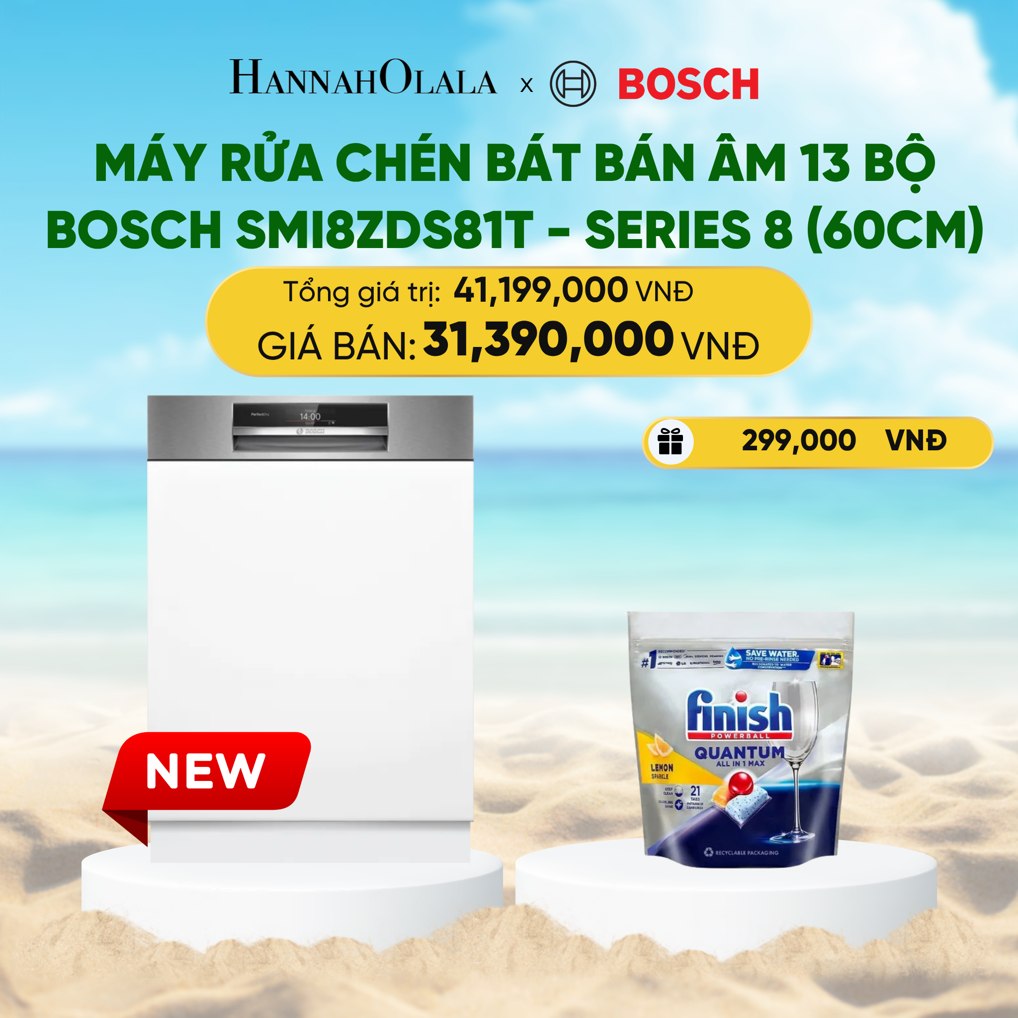 A1536_deal 24: máy rửa chén bát bán âm 13 bộ bosch smi8zds81t - series 8 (60cm)