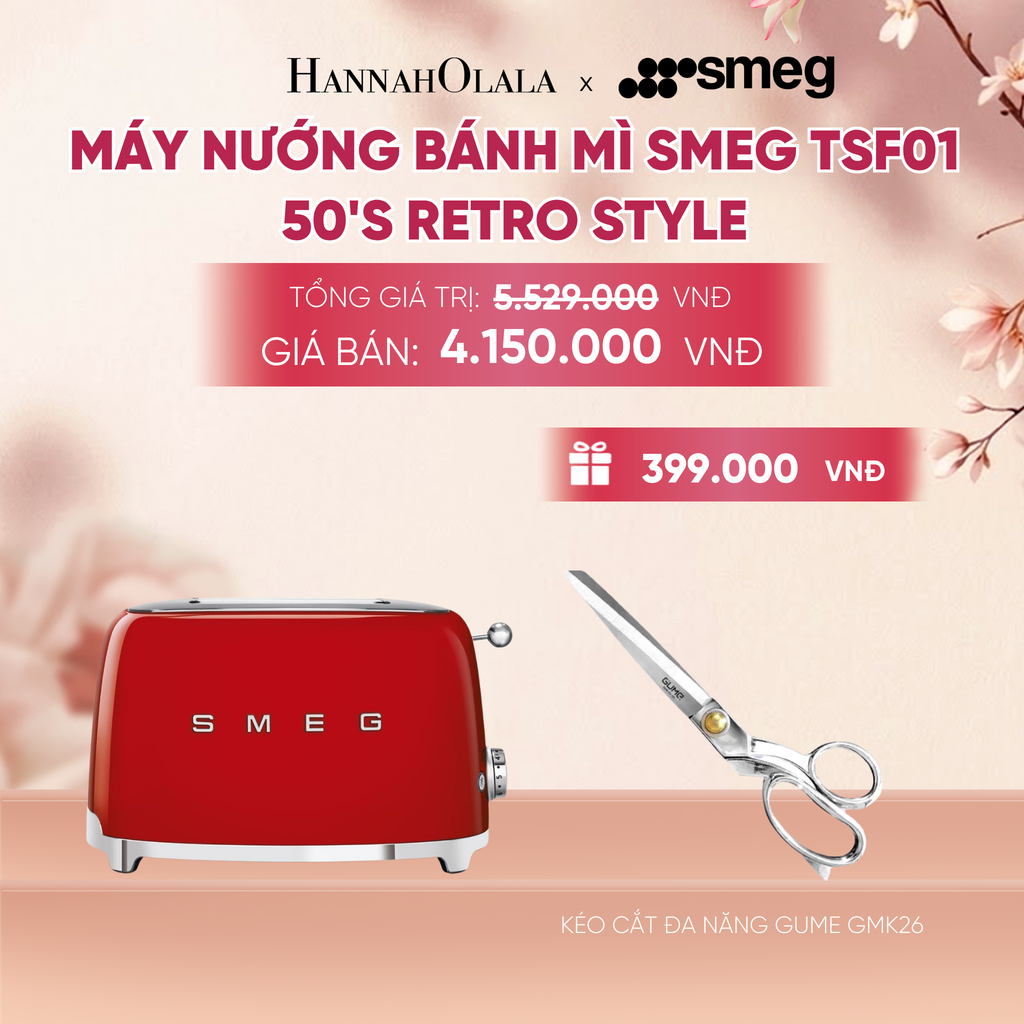  MÁY NƯỚNG BÁNH MÌ SMEG TSF01 50'S RETRO STYLE - A1959 