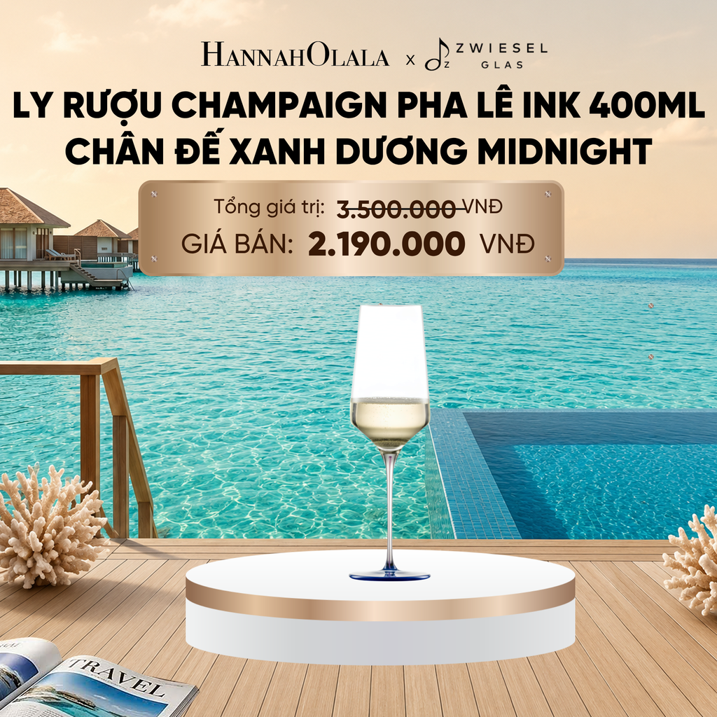  LY RƯỢU VANG PHA LÊ ZWIESEL INK CHÂN ĐẾ MÀU XANH DƯƠNG MIDNIGHT_ D1013 
