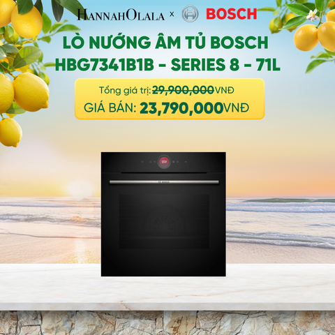  LÒ NƯỚNG ÂM TỦ BOSCH HBG7341B1B - SERIES 8 - 71L - A2379 