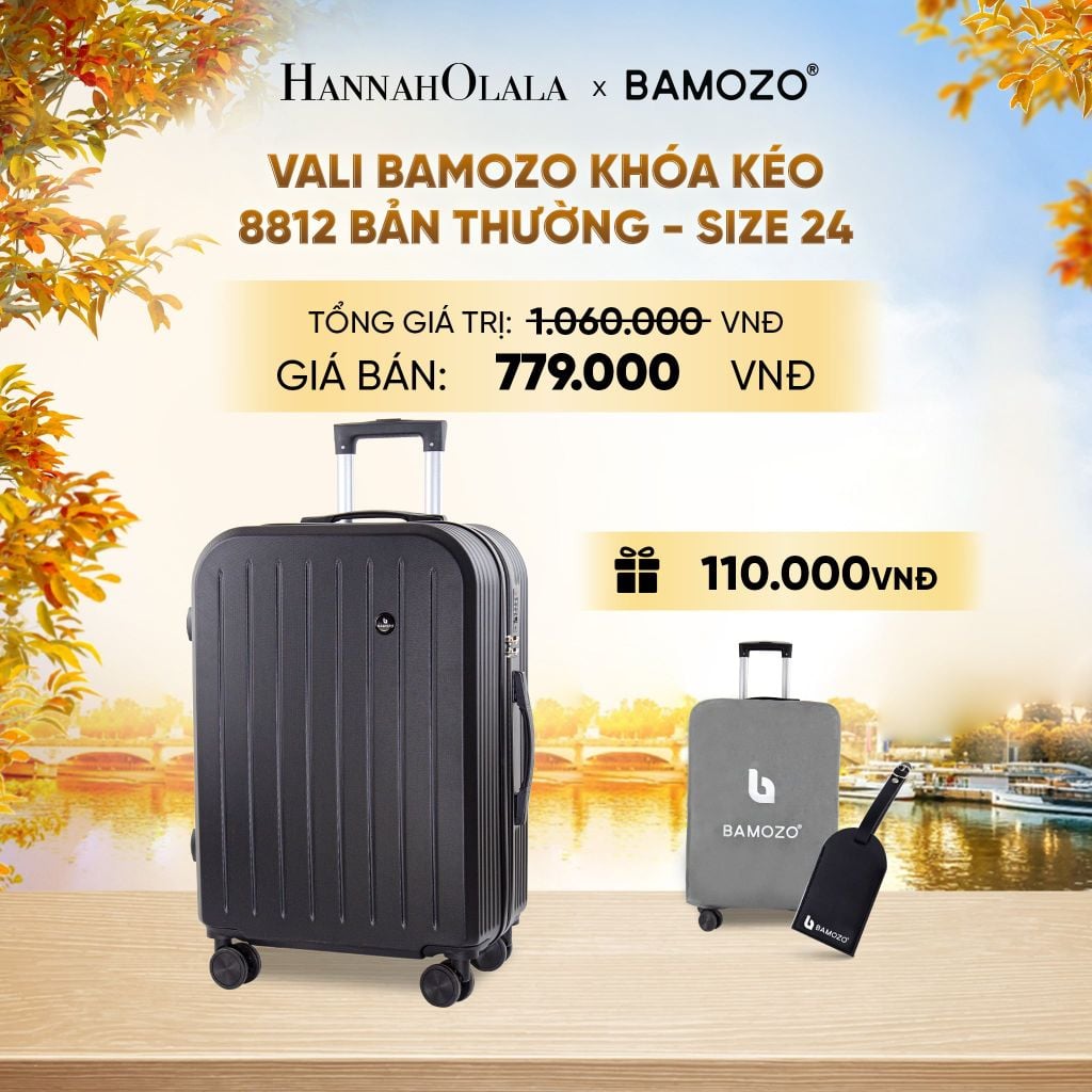  DEAL 14: VALI BAMOZO 8812 BẢN THƯỜNG (TẶNG BỌC VALI + TAG THẺ TÊN DA) - E1979 
