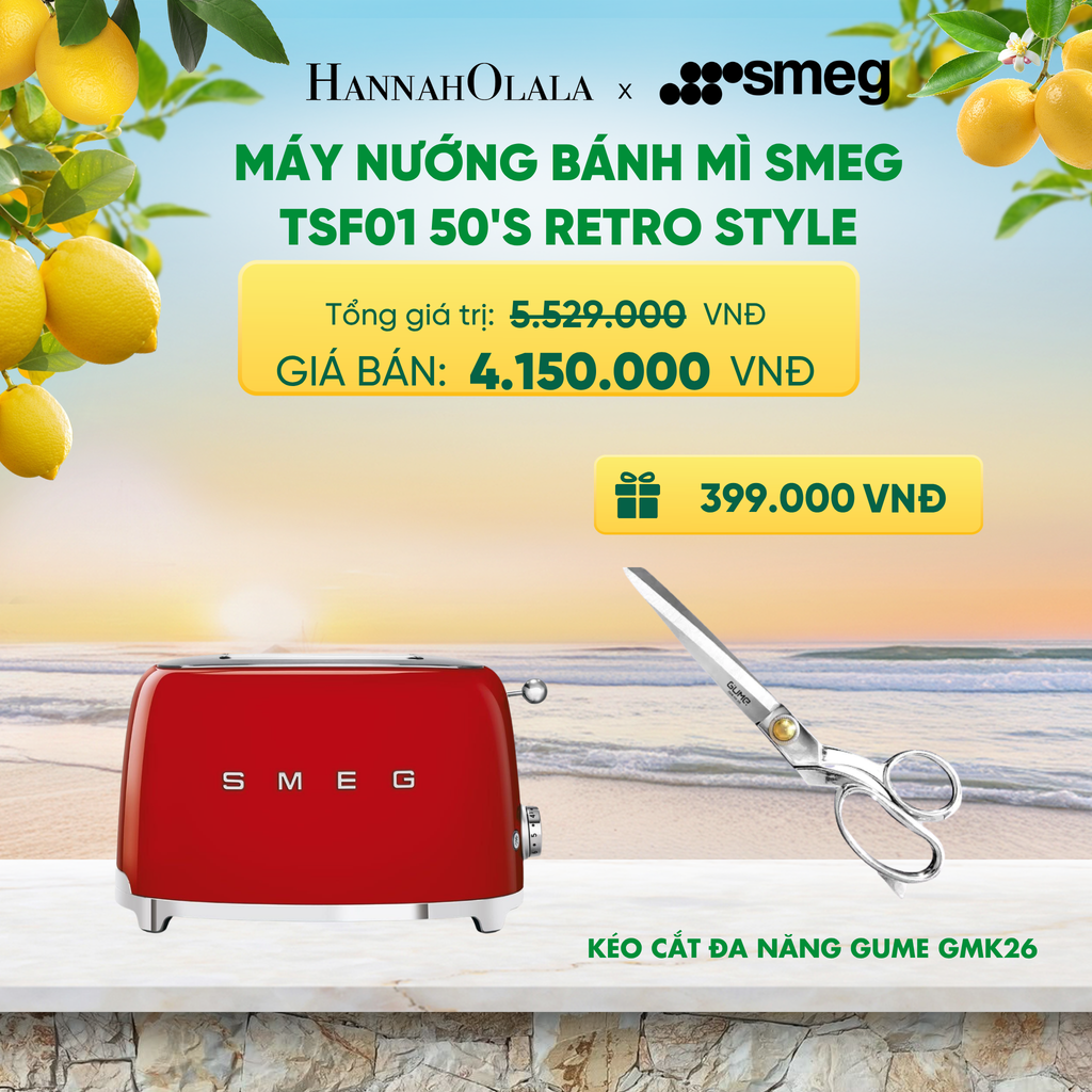  MÁY NƯỚNG BÁNH MÌ SMEG TSF01 50'S RETRO STYLE - A2139 