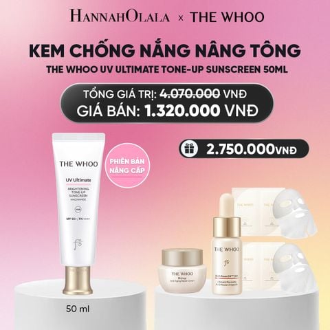  PHIÊN BẢN NÂNG CẤP - BỘ KEM CHỐNG NẮNG NÂNG TÔNG THE WHOO UV ULTIMATE BRIGHTENING TONE-UP SUNSCREEN 50ML - DEAL BK_ A168 BK 
