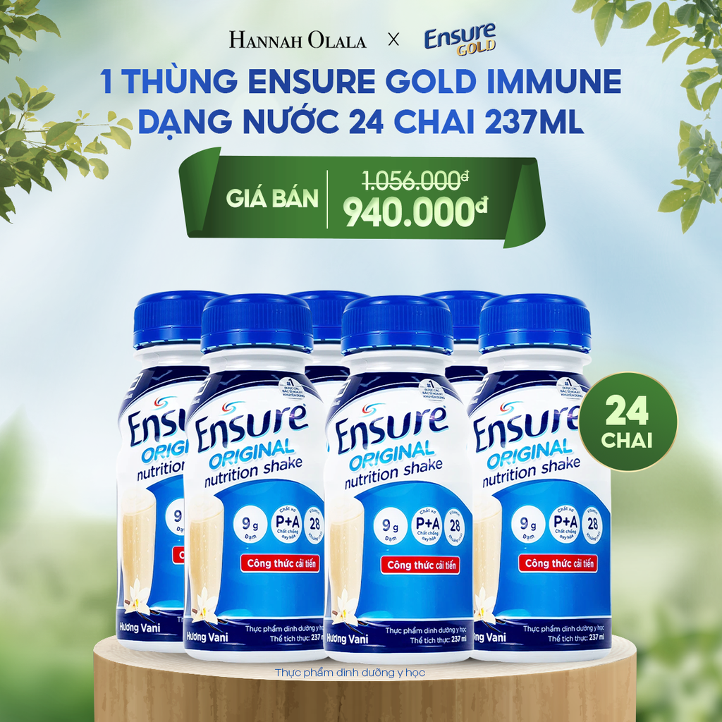  DEAL 13: 1 THÙNG ENSURE GOLD IMMUNE DẠNG NƯỚC 24 CHAI 237ML 