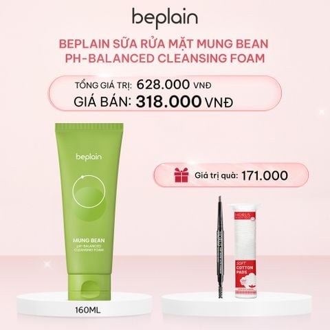  E757_DEAL 1: BEPLAIN SỮA RỬA MẶT MUNG BEAN PH-BALANCED CLEANSING FOAM 160ML 