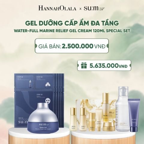  GEL DƯỠNG CẤP ẨM ĐA TẦNG SU:M37 WATER-FULL MARINE RELIEF GEL CREAM 120ML SPECIAL SET - A1063 