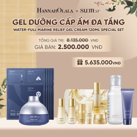  GEL DƯỠNG CẤP ẨM ĐA TẦNG SU:M37 WATER-FULL MARINE RELIEF GEL CREAM SET - A68 